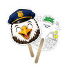 5x5 Inch Eagle Shaped Face Mask Mini Hand Fans - 16 pt