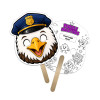 5x5 Inch Eagle Shaped Face Mask Mini Hand Fans - 16 pt