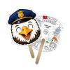 5x5 Inch Eagle Shaped Face Mask Mini Hand Fans - 16 pt