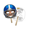5x5 Inch Football Helmet Shaped Face Mask Mini Hand Fans - 16 pt