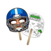 5x5 Inch Football Helmet Shaped Face Mask Mini Hand Fans - 16 pt