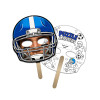 5x5 Inch Football Helmet Shaped Face Mask Mini Hand Fans - 16 pt
