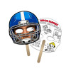 5x5 Inch Football Helmet Shaped Face Mask Mini Hand Fans - 16 pt