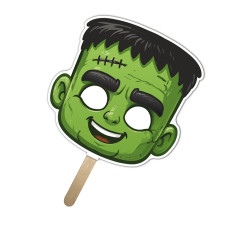 5x5 Inch Monster Shaped Face Mask Mini Hand Fans - 16 pt