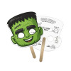 5x5 Inch Monster Shaped Face Mask Mini Hand Fans - 16 pt