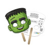 5x5 Inch Monster Shaped Face Mask Mini Hand Fans - 16 pt