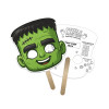 5x5 Inch Monster Shaped Face Mask Mini Hand Fans - 16 pt