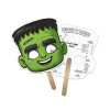 5x5 Inch Monster Shaped Face Mask Mini Hand Fans - 16 pt
