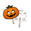 5x5 Inch Pumpkin Shaped Face Mask Mini Hand Fans - 16 pt