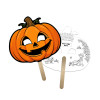 5x5 Inch Pumpkin Shaped Face Mask Mini Hand Fans - 16 pt