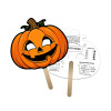 5x5 Inch Pumpkin Shaped Face Mask Mini Hand Fans - 16 pt