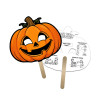 5x5 Inch Pumpkin Shaped Face Mask Mini Hand Fans - 16 pt