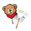 5x5 Inch Teddy Bear Shaped Face Mask Mini Hand Fans - 16 pt