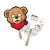 5x5 Inch Teddy Bear Shaped Face Mask Mini Hand Fans - 16 pt