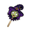 5x5 Inch Witch Shaped Face Mask Mini Hand Fans - 16 pt