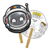 8x8 Inch Astronaut Shaped Face Mask Hand Fans - 16 pt