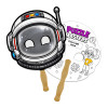 8x8 Inch Astronaut Shaped Face Mask Hand Fans - 16 pt