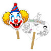 8x8 Inch Clown Shaped Face Mask Hand Fans - 16 pt