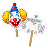 8x8 Inch Clown Shaped Face Mask Hand Fans - 16 pt
