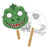 8x8 Inch Dinosaur Shaped Face Mask Hand Fans - 16 pt