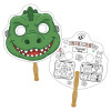 8x8 Inch Dinosaur Shaped Face Mask Hand Fans - 16 pt