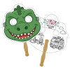 8x8 Inch Dinosaur Shaped Face Mask Hand Fans - 16 pt