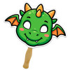 8x8 Inch Dragon Shaped Face Mask Hand Fans - 16 pt
