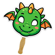 8x8 Inch Dragon Shaped Face Mask Hand Fans - 16 pt