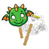 8x8 Inch Dragon Shaped Face Mask Hand Fans - 16 pt