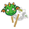 8x8 Inch Dragon Shaped Face Mask Hand Fans - 16 pt
