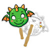 8x8 Inch Dragon Shaped Face Mask Hand Fans - 16 pt