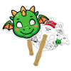 8x8 Inch Dragon Shaped Face Mask Hand Fans - 16 pt