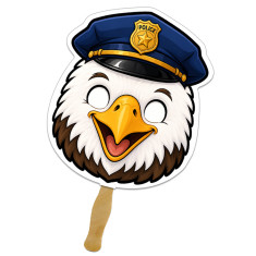 8x8 Inch Eagle Shaped Face Mask Hand Fans - 16 pt