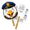 8x8 Inch Eagle Shaped Face Mask Hand Fans - 16 pt