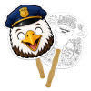 8x8 Inch Eagle Shaped Face Mask Hand Fans - 16 pt