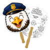 8x8 Inch Eagle Shaped Face Mask Hand Fans - 16 pt