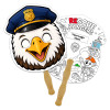 8x8 Inch Eagle Shaped Face Mask Hand Fans - 16 pt