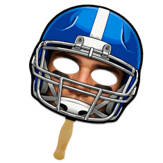 8x8 Inch Football Helmet Shaped Face Mask Hand Fans - 16 pt