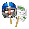 8x8 Inch Football Helmet Shaped Face Mask Hand Fans - 16 pt