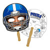 8x8 Inch Football Helmet Shaped Face Mask Hand Fans - 16 pt