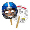 8x8 Inch Football Helmet Shaped Face Mask Hand Fans - 16 pt