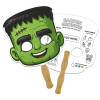 8x8 Inch Monster Shaped Face Mask Hand Fans - 16 pt