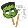 8x8 Inch Monster Shaped Face Mask Hand Fans - 16 pt