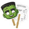 8x8 Inch Monster Shaped Face Mask Hand Fans - 16 pt