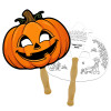 8x8 Inch Pumpkin Shaped Face Mask Hand Fans - 16 pt