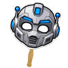 8x8 Inch Robot Shaped Face Mask Hand Fans - 16 pt