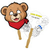 8x8 Inch Teddy Bear Shaped Face Mask Hand Fans - 16 pt