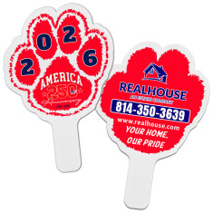 Budget Paw Shaped Hand Fans - Double  Side