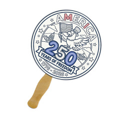 Circle Shape Full Color One Sided Coloring Hand Fans - 16 pt