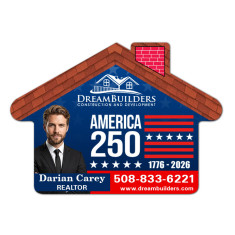 USA 250th Anniversary 3.5x2.5 House Shape Full Color Magnet 20 Mil